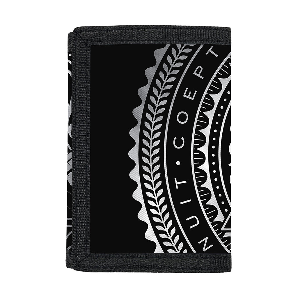 Silver And Black All Seeing Eye Print Trifold Wallet
