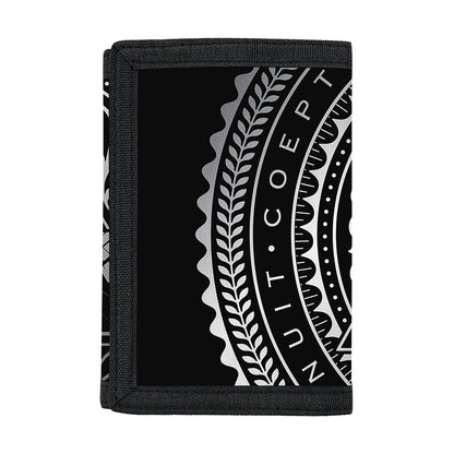 Silver And Black All Seeing Eye Print Trifold Wallet