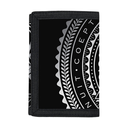 Silver And Black All Seeing Eye Print Trifold Wallet