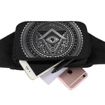 Silver And Black All Seeing Eye Print Waist Bag