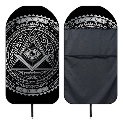Silver And Black All Seeing Eye Print Waterproof Car Seat Cover