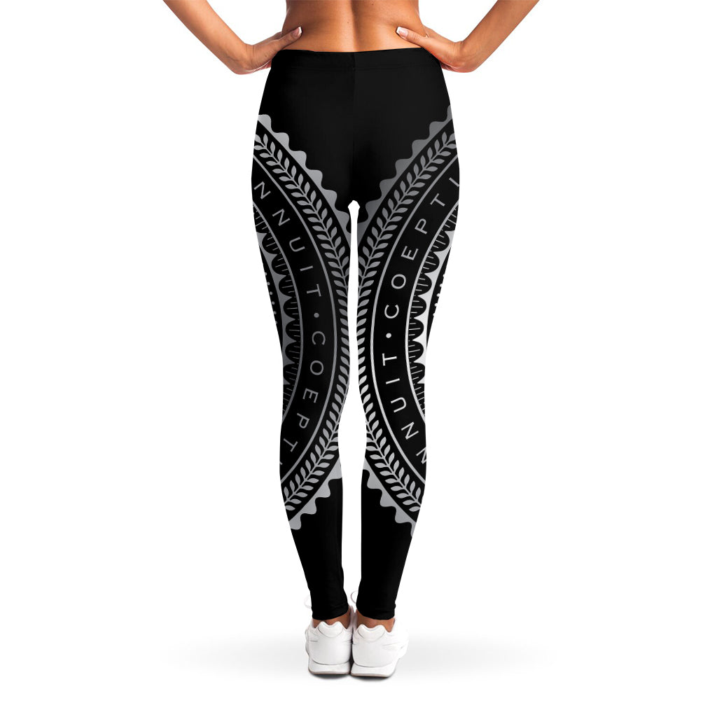 Silver And Black All Seeing Eye Print Women's Leggings