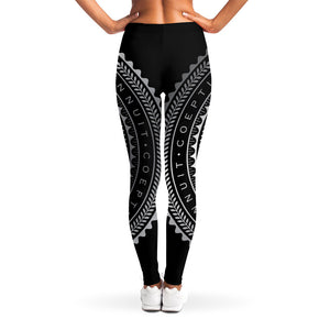 Silver And Black All Seeing Eye Print Women's Leggings