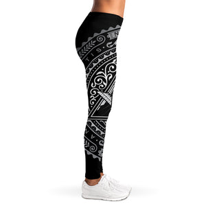 Silver And Black All Seeing Eye Print Women's Leggings