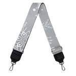 Silver And White Snowflake Pattern Print Bag Strap