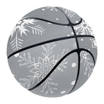 Silver And White Snowflake Pattern Print Basketball