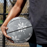 Silver And White Snowflake Pattern Print Basketball