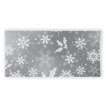 Silver And White Snowflake Pattern Print Beach Towel