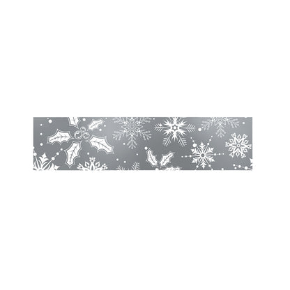 Silver And White Snowflake Pattern Print Bed Runner