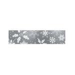 Silver And White Snowflake Pattern Print Bed Runner