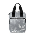 Silver And White Snowflake Pattern Print Bible Tote Bag