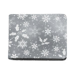 Silver And White Snowflake Pattern Print Bifold Wallet
