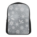 Silver And White Snowflake Pattern Print Casual Backpack