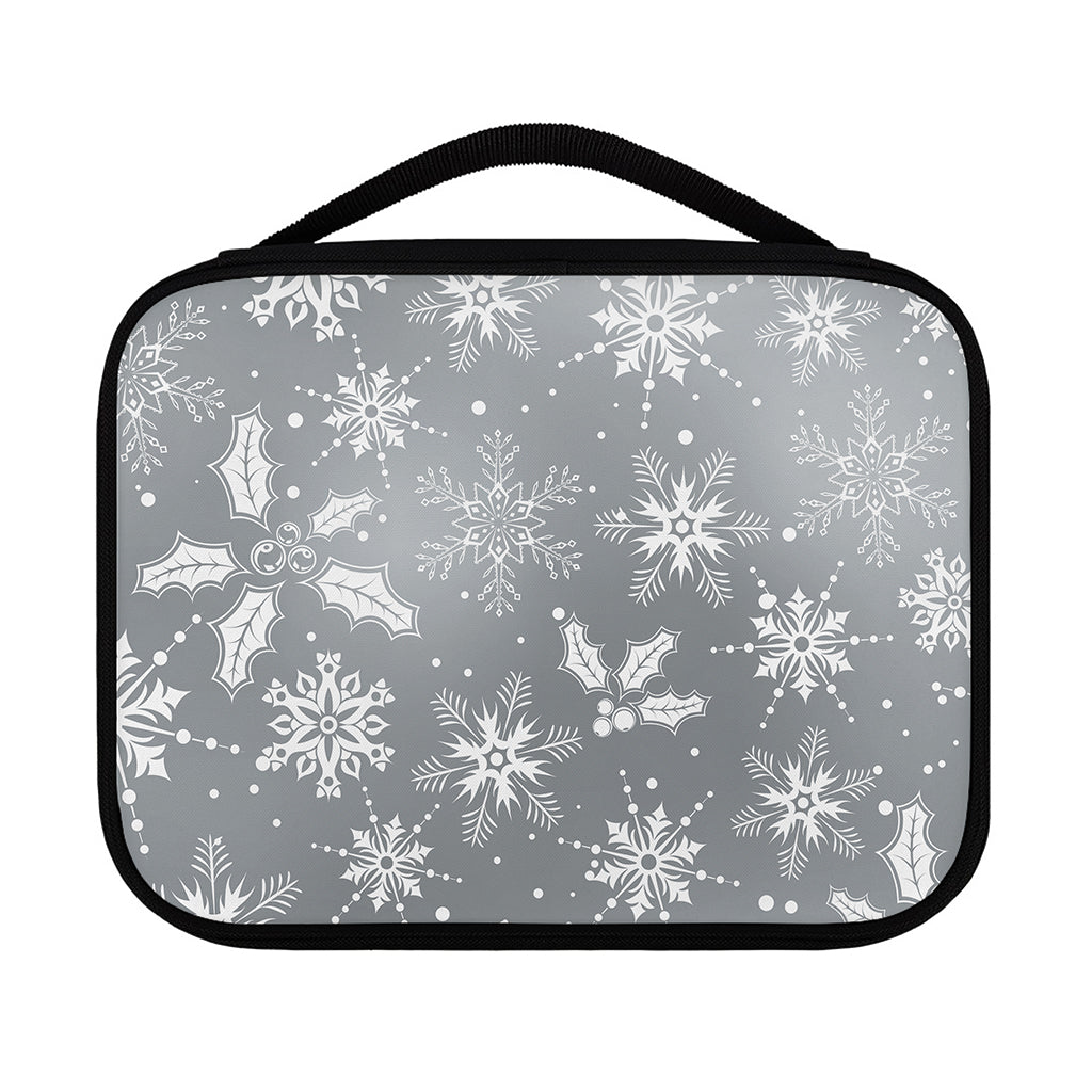 Silver And White Snowflake Pattern Print Classic Bible Case