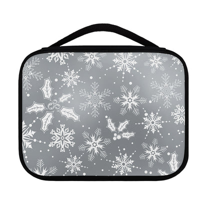 Silver And White Snowflake Pattern Print Classic Bible Case