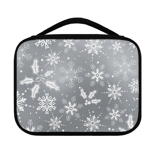 Silver And White Snowflake Pattern Print Classic Bible Case