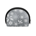 Silver And White Snowflake Pattern Print Coin Purse