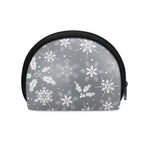 Silver And White Snowflake Pattern Print Coin Purse
