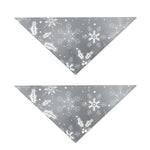 Silver And White Snowflake Pattern Print Dog Bandana