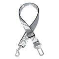 Silver And White Snowflake Pattern Print Dog Seat Belt