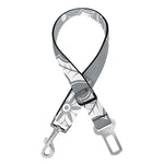 Silver And White Snowflake Pattern Print Dog Seat Belt