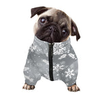 Silver And White Snowflake Pattern Print Dog Zip Up Jacket