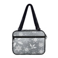 Silver And White Snowflake Pattern Print Double Strap Bible Bag