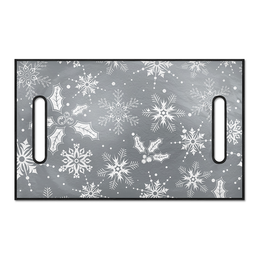 Silver And White Snowflake Pattern Print Golf Cart Seat Cover
