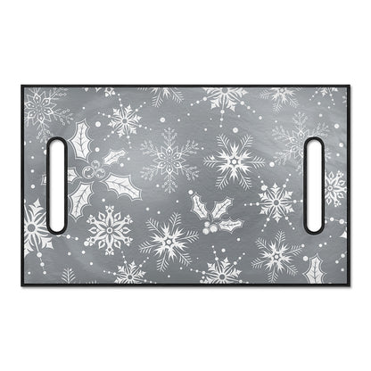 Silver And White Snowflake Pattern Print Golf Cart Seat Cover