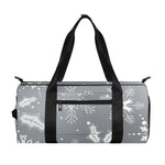 Silver And White Snowflake Pattern Print Gym Bag