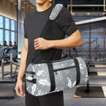 Silver And White Snowflake Pattern Print Gym Bag