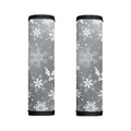 Silver And White Snowflake Pattern Print Handle Covers