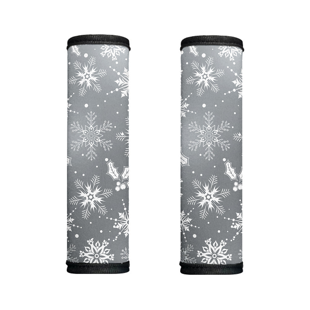 Silver And White Snowflake Pattern Print Handle Covers