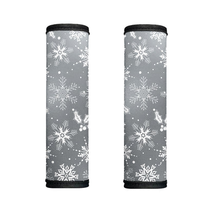 Silver And White Snowflake Pattern Print Handle Covers