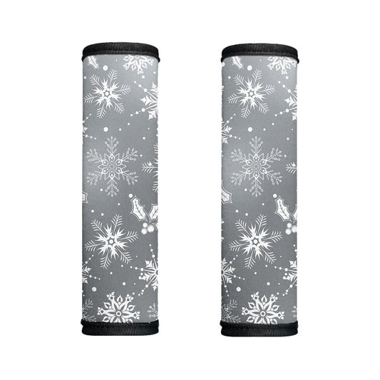 Silver And White Snowflake Pattern Print Handle Covers