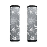 Silver And White Snowflake Pattern Print Handle Covers