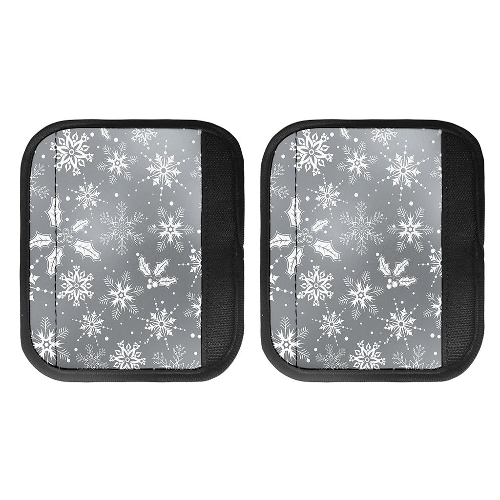 Silver And White Snowflake Pattern Print Handle Covers