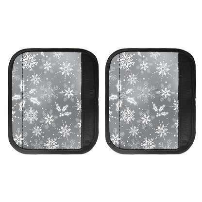 Silver And White Snowflake Pattern Print Handle Covers