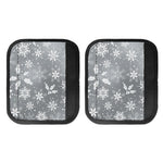 Silver And White Snowflake Pattern Print Handle Covers