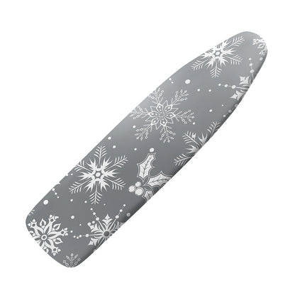 Silver And White Snowflake Pattern Print Ironing Board Cover