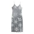 Silver And White Snowflake Pattern Print Jersey Midi Cami Dress