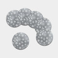 Silver And White Snowflake Pattern Print Leather Coaster Set