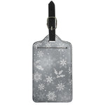 Silver And White Snowflake Pattern Print Luggage Tag