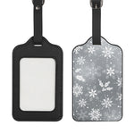 Silver And White Snowflake Pattern Print Luggage Tag