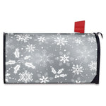 Silver And White Snowflake Pattern Print Mailbox Cover