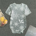 Silver And White Snowflake Pattern Print Men's Bodysuit