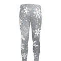 Silver And White Snowflake Pattern Print Men's Leggings