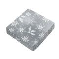 Silver And White Snowflake Pattern Print Outdoor Seat Cushion Cover