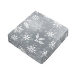 Silver And White Snowflake Pattern Print Outdoor Seat Cushion Cover