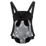 Silver And White Snowflake Pattern Print Pet Carrier Backpack